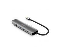 Urban Factory HUBEE Hub USB-C 6 en 1 - HDMI 4K 30Hz, 2 USB-A 3.0, Unidades SD y MicroSD, USB-C Power Delivery 100W, Adaptador Multiport PC Mac