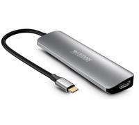 Urban Factory HUBEE Hub USB-C 6 en 1 - HDMI 4K 30Hz, 2 USB-A 3.0, Unidades SD y MicroSD, USB-C Power Delivery 100W, Adaptador Multiport PC Mac