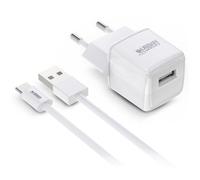 Urban Factory Powee Cargador USB-A 12W con Cable USB-C 1m Blanco Lacado