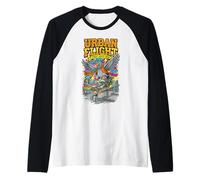 Urban Flight Street Skate Crew Gráfico con City Pigeon Camiseta Manga Raglan