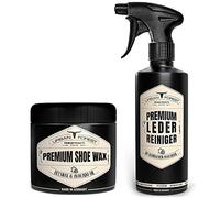 URBAN FOREST para el cuidado del calzado | Cera para calzado 250ml + Limpiador de cuero 500ml | Cuidado Premium del cuero incoloro con auténtica cera de abeja y aceite natural de aguacate