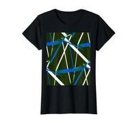 Urban Geometry Negro Blanco Medio-Azul Camiseta gráfica económica, Mujer, Negro, S