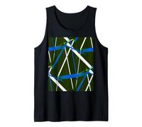 Urban Geometry Negro Blanco Medio-Azul Camiseta sin Mangas