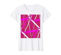 Urban Geometry Viva Magenta Blanco Rosa Camiseta gráfica económica, Mujer, Blanco, S