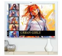 Urban Girls. Paintings (hochwertiger Premium Wandkalender 2026 DIN A2 quer), Kunstdruck in Hochglanz: Trendy und frei in der Großstadt!