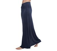 Urban GoCo Mujeres Falda Larga para Yoga Danza Casual Alta Cintura Bodycon Elástico Falda Maxi (M, Azul Marino)