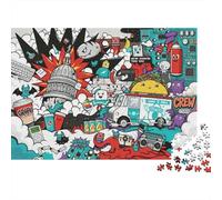 Urban Graffiti Puzzle 1000P Papel Reciclado Arte Callejero Puzzles for Adultoos Divertido and Challenging Juego Familiar Holiday Blessings Gift for Men 38x26cm/1000Ps