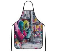 Urban Graffitis Delantal para cocinar, colorido delantal de cocina de arte callejero para barbacoa, asar, hornear, trabajo de chef, Varios colores, 24x31 Inch