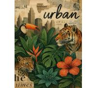 Urban Jungle Notebook (8.5 x 11): Vintage Collage Journal with Exotic Animals, Tropical Leaves and City Aesthetic | Lined Pages | 110 Pages
