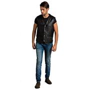 Urban Leather Billy - Chaleco de piel hombre, Negro