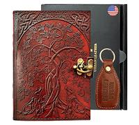 URBAN LEATHER Diario de Cuero Árbol de la Vida del Lobo, Cuaderno de Escritura Grimorio para Hombres y Mujeres, Cuaderno de Dibujo Vintage para Artistas, Regalo de Viaje, Páginas Sin Rayas