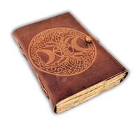 URBAN LEATHER Diario Hecho A Mano Con Diseño De Árbol De Luna Celta Con Páginas Antiguas De Borde De Cubierta Para Hombres Y Mujeres, Cuaderno De Dibujo De Recortes, Páginas En Blanco Sin Forro