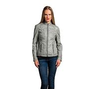 Urban Leather Fashion Chaqueta de Cuero, Gris, XL