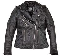 Urban Leather UR-203 Michelle Fashion Chaquetas de Cuero para Damas, Negro, Talla 2XL