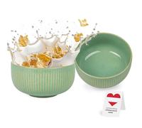 Urban Lifestyle Bol cereales/bol desayuno, set de 2 cuencos de gres cerámica Diana, Ø 15 cm, 700-800 ml, verde agua, ramen bowl, cuencos sopa, bowls