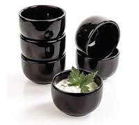 Urban Lifestyle cuencos para salsas set de 6 Kuro negro cuencos pequeños Ø 6 x 4 cm gres cuencos aperitivos cuencos sushi y cuencos para soja