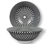 Urban Lifestyle Tazón de ramen Hishi 0.8-1.0 L porcelana 1300 °C juego de 2-20 cm tazón de sopa, ensaladera, tazón de ramen japonés, cuencos aperitivos, cuencos cocina, cuenco ramen, bowl