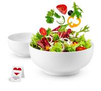 Urban Lifestyle Tazones desayuno grandes Set 2 de Porcelana Blanco cálido, Cuenco sopa Cuencos para sopa Cuenco ramen Bol cocina Apilables (20,5 cm)