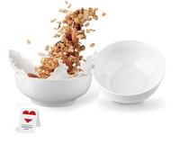 Urban Lifestyle Tazones desayuno grandes Set 2 de Porcelana Blanco cálido, Cuenco sopa Cuencos para sopa Cuenco ramen Bol cocina Apilables (17,5 cm)