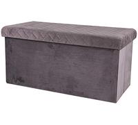 Urban living BANQUETA PLEGABLE KUBE VELOURS GRIS OSCURO 76X37,5XH37,5CM