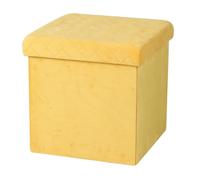 Urban living BANQUETA PLEGABLE KUBE VELVET AMARILLO 37,5X37,5XH37,5CM