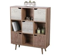 Urban Living "Baobab BIBLIOTHEQUE 9 CASIERS Y 5 Puertas Decoraciones 90 x 29 x 105 cm
