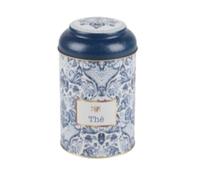 Urban living CAJA DE TÉ REDONDA AZOUELOS COLLECTION EFECTO ANTIGUO DIAM 10,5CM X H15CM