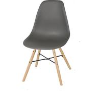 Urban living "Jena Silla Gris Oscuro PP Estructura Metal Negro Y Pie Madera 45,5X52XH42/81CM