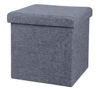 Urban living KUBE TABURETE DE TELA PLEGABLE GRIS OSCURO 37,5XH37,5CM