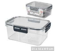 Urban living LIBERTY LATA HERMETICA RECTANGULAR 1700ML CON CLIP 21X16XH9CM AZUL NOCHE