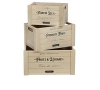 Urban living LOFT & WOOD CAJA RECTANGULAR DE MADERA X3PCS