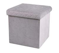 Urban living PUF PLEGABLE KUBE VELVET GRIS CLARO 37,5X37,5XH37,5CM