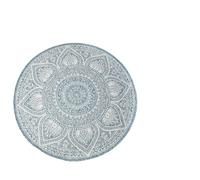 Urban Living SUNNYDAYS FARNIENTE - Alfombra Redonda Bahia D160 cm, Exterior, Color Marfil y Plateado