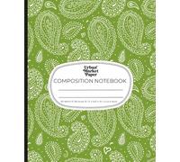 Urban Market Paper: Composition Notebook: Clover & Paisley | College Ruled | 200 Pages | 7.5 x 9.25 in | Green Vintage Bandana Paisley Aesthetic ... School, Journaling, Writing, or Everyday Use