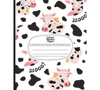 Urban Market Paper: Composition Notebook: Moody Thoughts | College Ruled | 200 Pages | 7.5 x 9.25 in | Cute Cow Print Aesthetic Composition Notebook for School, Journaling, Writing, or Everyday Use