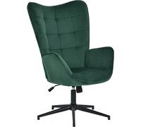 Urban Meuble Sillón reclinable acolchado regulable en altura en terciopelo verde