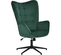 Urban Meuble Sillón reclinable acolchado regulable en altura en terciopelo verde