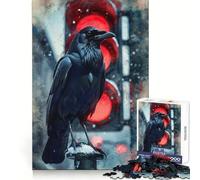 Urban Omen︰ El Cuervo en Rojo Rompecabezas para Adultos 1000 Piezas Ejercicio Mental Ocio Placentero Corte Exacto Regalo de Cumpleaños (50x75cm)