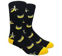 Urban Peacock Calcetines de vestir divertidos para hombre, múltiples patrones/opciones de varios pares, Plátanos - Negro, talla única