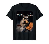 Urban Raccoon Comer Pizza Noche Calle Comida Humor Camiseta