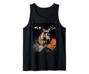 Urban Raccoon Comer Pizza Noche Calle Comida Humor Camiseta sin Mangas