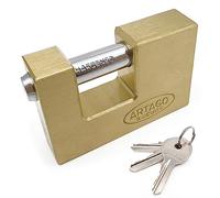 URBAN REC-70 Candado Seguridad Rectangular de Laton Anti Sierra, Cierre Acero Endurecido Ø11mm 70mm Universal para Cerrojos, Rejas, Verjas, Taquillas