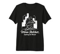 Urban Sketcher Capturando El Momento Artista De Paisaje Urbano Camiseta Premium