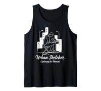 Urban Sketcher Capturando El Momento Artista De Paisaje Urbano Camiseta sin Mangas