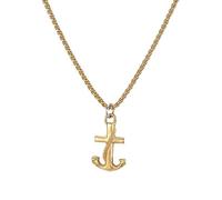 URBAN SPARKS Collar con colgante de ancla para hombres y mujeres, colgante vintage de acero inoxidable náutico con ancla de cruz, diseño clásico de cuerda pulida, cadena unisex de moda, regalo de