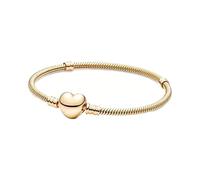 URBAN SPARKS Pulsera de acero de titanio para mujer con cierre de corazón, cadena de serpiente, pulsera para charms, pulsera de plata, elegante, regalo para mujer, Mittelgroße, Plata, No.