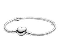 URBAN SPARKS Pulsera de acero de titanio para mujer con cierre de corazón, cadena de serpiente, pulsera para charms, pulsera de plata, elegante, regalo para mujer, Mittelgroße, Plata, No.
