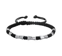 URBAN SPARKS Pulsera de bambú de plata 925 para hombre, pulsera trenzada ajustable rojo y negro, vintage, minimalista, unisex, regalo de cumpleaños y éxito de examen (todos) (negro)