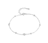 URBAN SPARKS Pulsera de plata de ley 925 para mujer, delicada y minimalista, con colgante de perlas, pulsera ajustable de plata fina, regalo elegante, Mittelgroße, Plata, Ágata