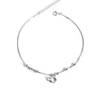 URBAN SPARKS Pulsera de plata S925 para colgante de hoja, pulsera de cadena delicada ajustable, regalo de joyería minimalista, Mittelgroße, Plata, No.